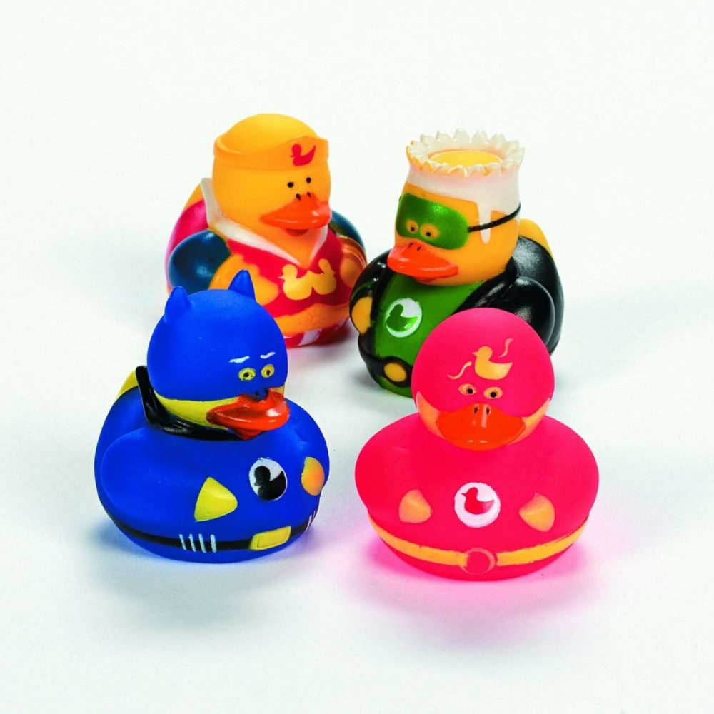 Superhero Rubber Duckies (1 Dz) Superhero Themed Party Favors  Character Toys  Rubber Duckies  |  Bath Toys All Toys Bath Toys