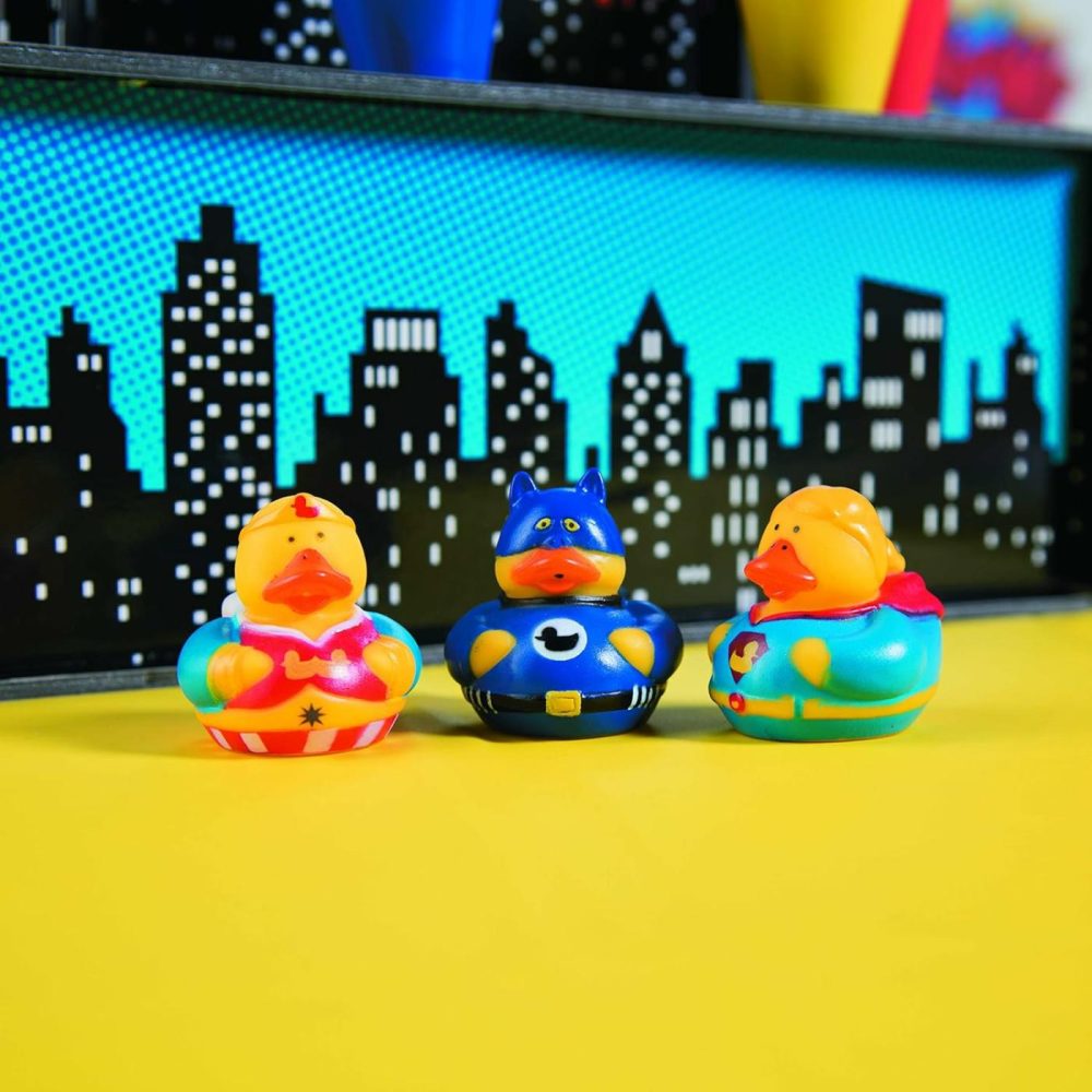 Superhero Rubber Duckies (1 Dz) Superhero Themed Party Favors  Character Toys  Rubber Duckies  |  Bath Toys All Toys Bath Toys