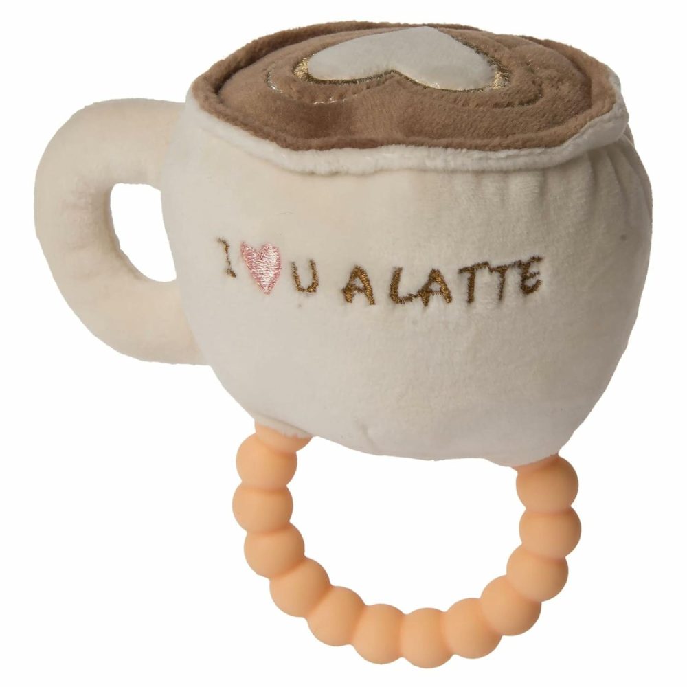 Sweet Soothie Soft Baby Rattle With Teether Ring  Latte  |  Teethers All Toys Latte