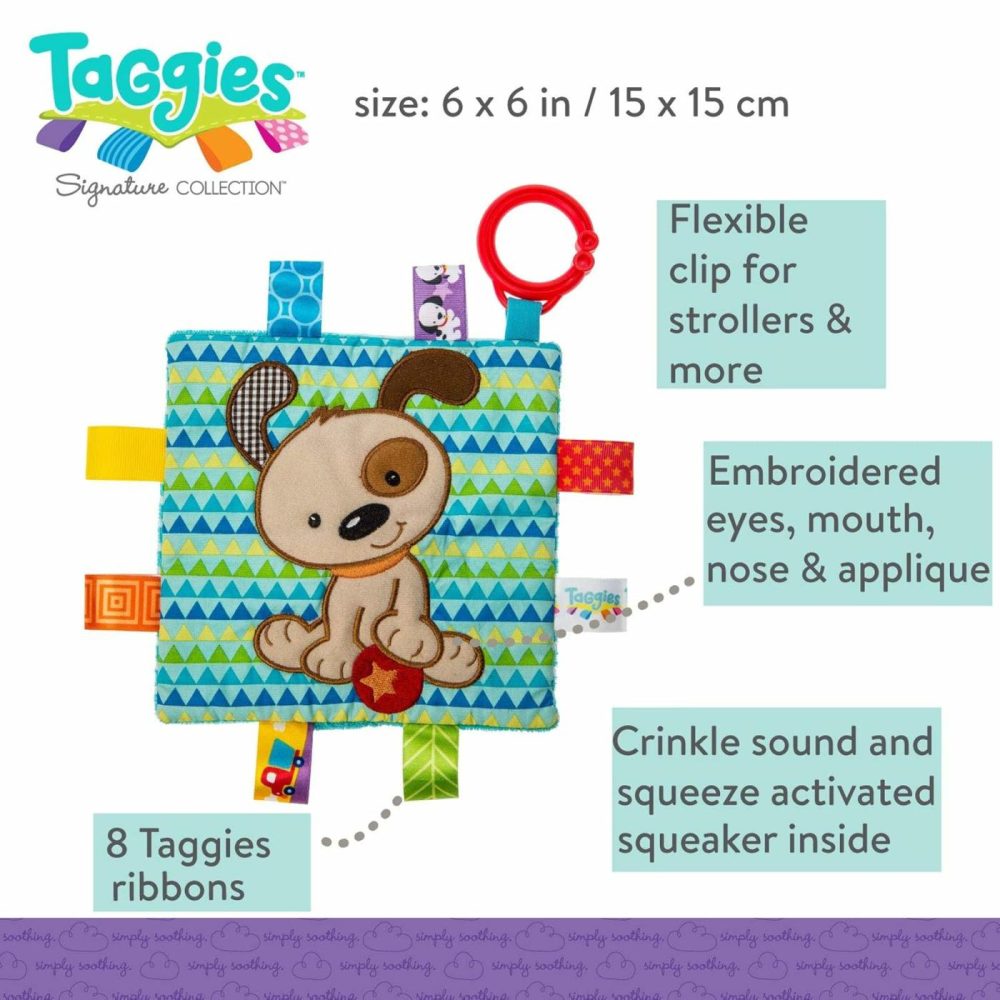 Taggies Crinkle Me Baby Toy  Brother Puppy   6.5X6.5 Inch (Pack Of 1)  |  Rattles & Plush Rings All Toys Rattles & Plush Rings