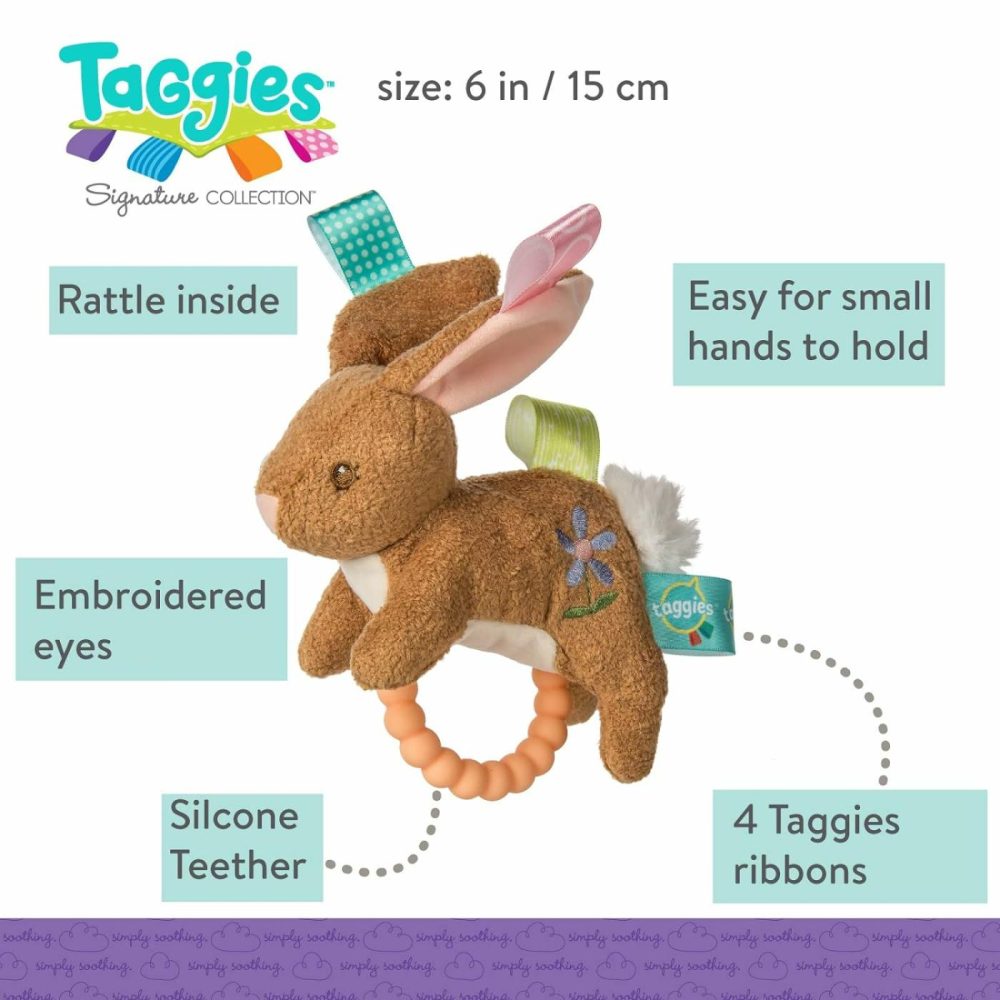 Taggies Teether Baby Rattle  6″  Harmony Bunny  |  Teethers All Toys Teethers