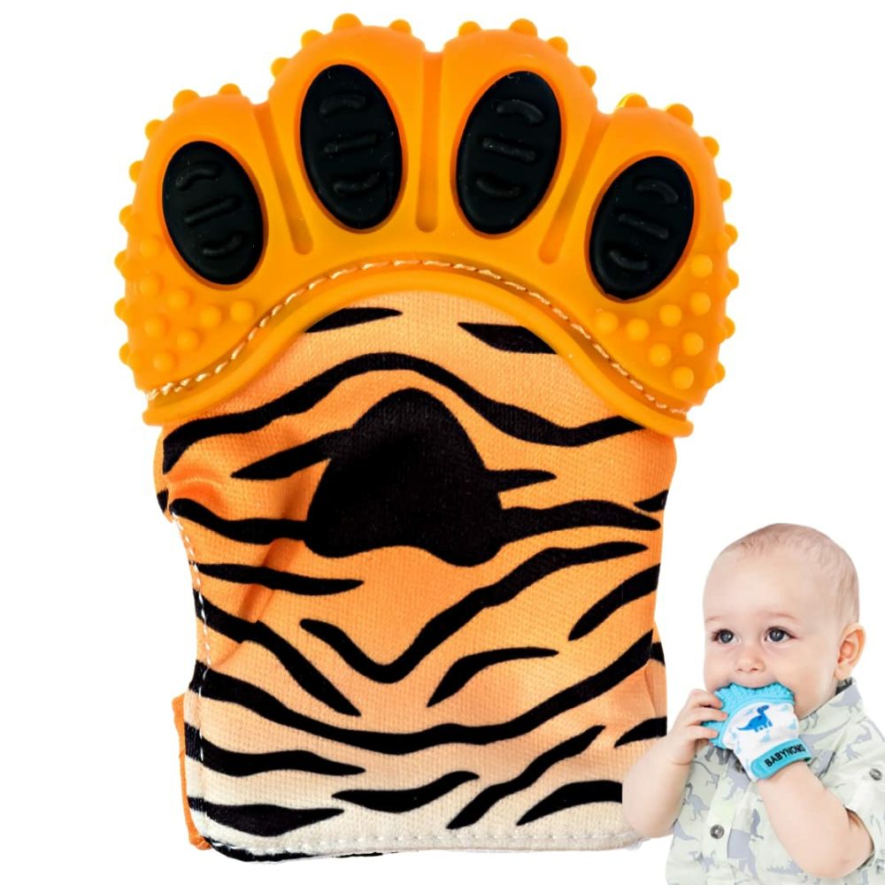 Teething Mitten | Orange Tiger Teething Paw  |  Teethers All Toys Orange