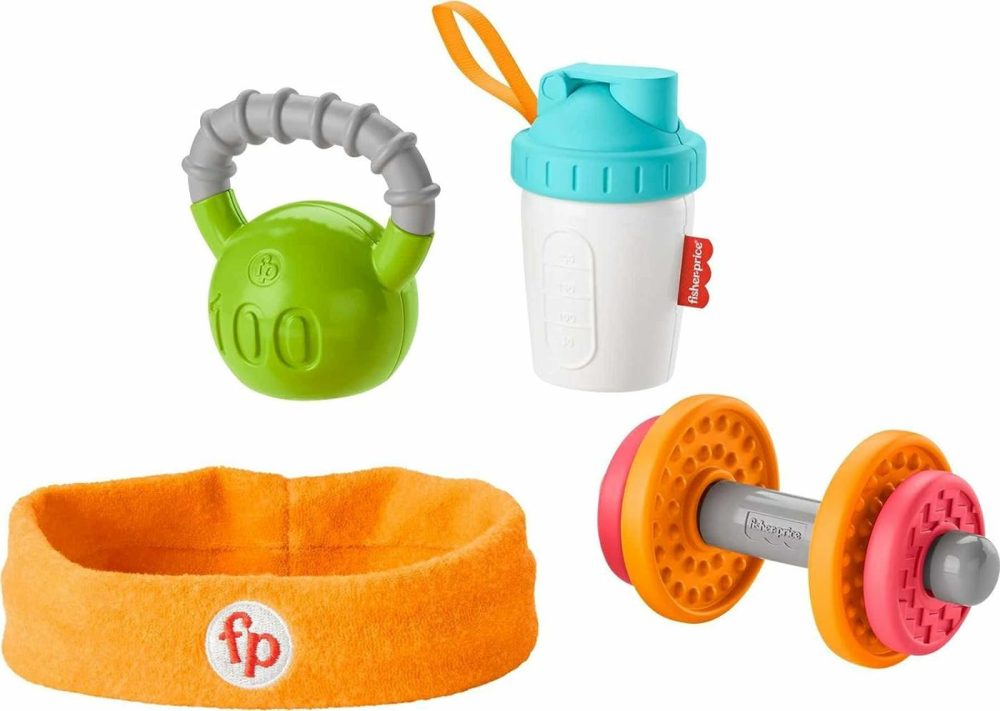 Teething & Rattle Toys Baby Biceps Gift Set  Gym-Themed For Infant Fine Motor & Sensory Play  4 Pieces  |  Teethers All Toys Baby Biceps