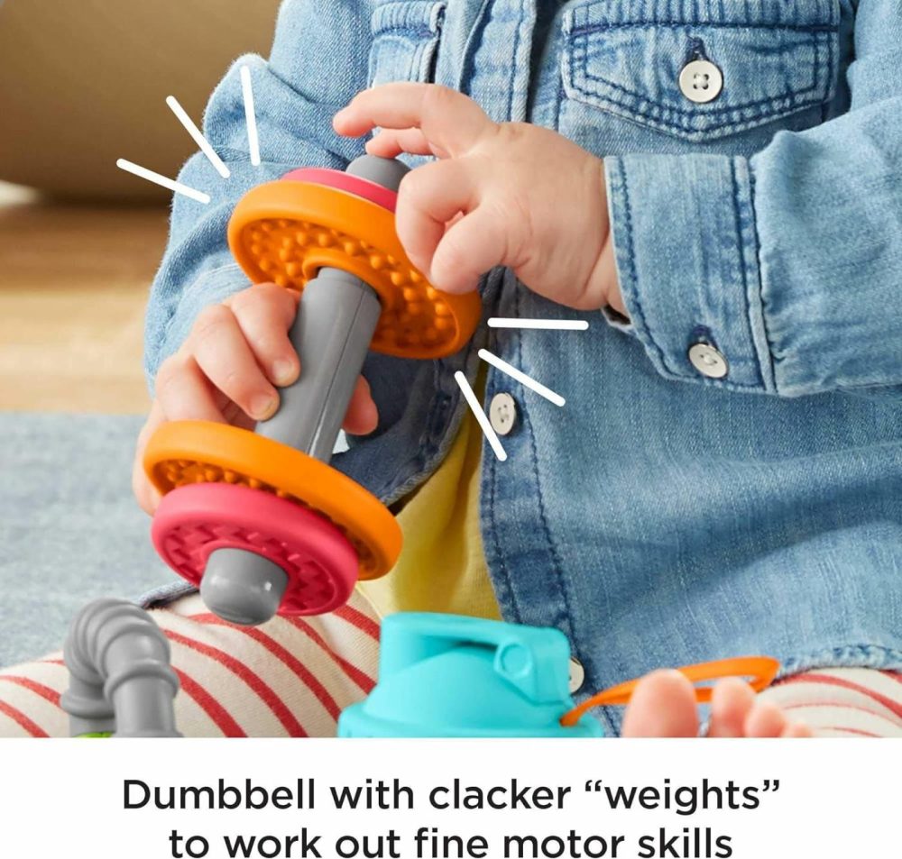 Teething & Rattle Toys Baby Biceps Gift Set  Gym-Themed For Infant Fine Motor & Sensory Play  4 Pieces  |  Teethers All Toys Baby Biceps