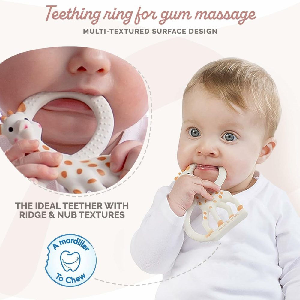 Teething Ring | Made From Natural Rubber | Designed For Teething Babies | Awaken All 5 Senses | Easy To Clean  |  Teethers All Toys Teethers