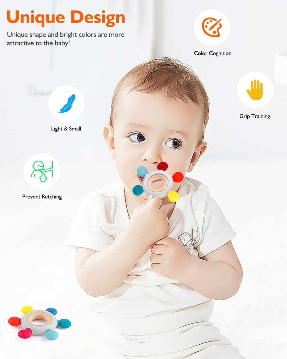 Teething Toys For Babies  Baby Teethers Toy Teething Ring Silicone  Grasping Teething Toy  Bpa Free Teething Nursing Accessories For 3+ Months Boy  Girl Toddlers (Blue)  |  Teethers All Toys Blue