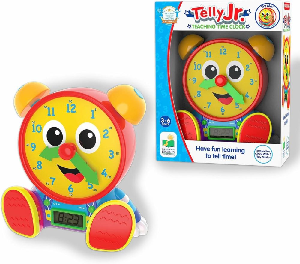 Telly Jr. Teaching Time Clock – Primary Color – Telling Time Teaching Clock – Toddler Toys & Gifts For Boys & Girls Ages 3 Years And Up – Award Winning Toys  |  Teaching Clocks All Toys Teaching Clocks