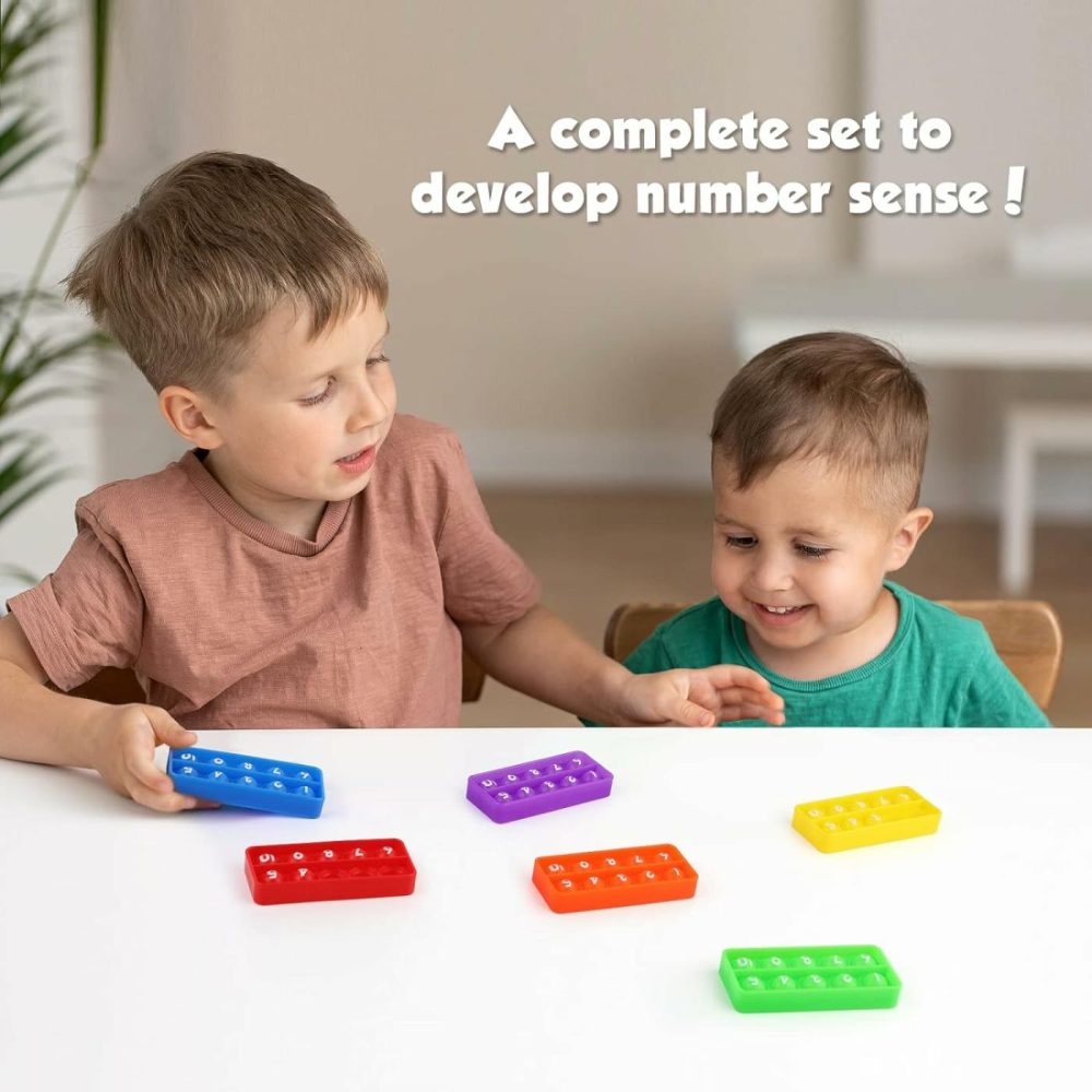 Ten-Frame Counting Toys,Math Manipulative For Elementary,Number Math Games  Montessori Educational Toy For Preschool Kindergarten Classroom Learning Activities Kids 3 4 5 Year Old  |  Sorting & Stacking Toys All Toys Sorting & Stacking Toys