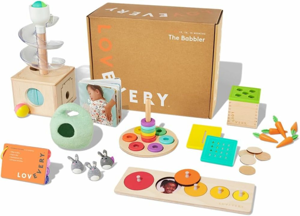 | The Babbler Play Kit  Birthday Play Kit  Montessori Toddler Toy  8 Play Products  1 Board Book  And Play Guide (Best Birthday Gift For 1 Year Old)  |  Sorting & Stacking Toys All Toys Sorting & Stacking Toys