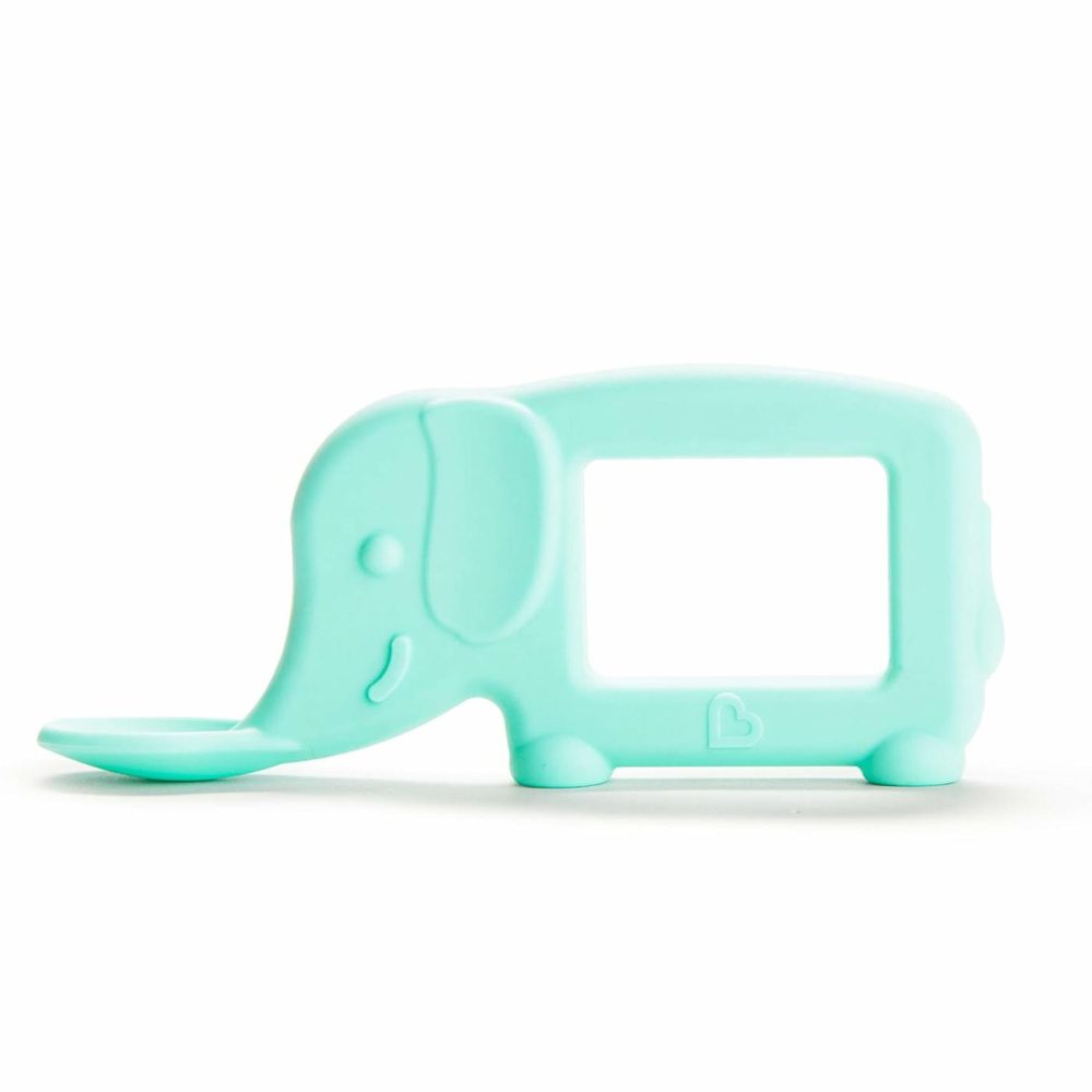 The Baby Toon Silicone Teether Spoon  Elephant  Mint (As Seen On Shark Tank)  |  Spoons All Toys Elephant