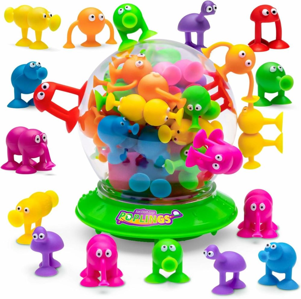 The Original Suction Cup Toys In Ufo Container – 35 Pcs – Sensory Bin Kids Bath Game  |  Bath Toys All Toys Bath Toys