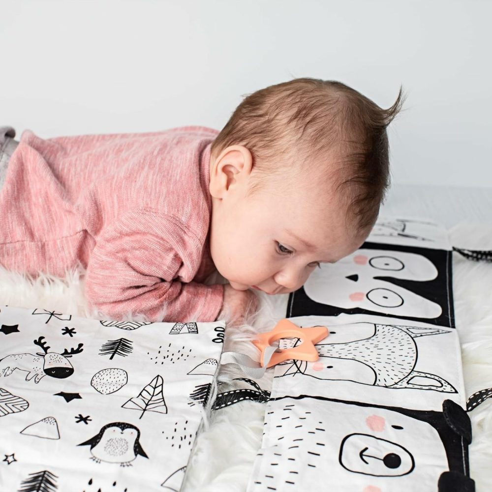 The Ultimate Tummy Time Toys Set Of 3 – Soft High Contrast Book  Toy Block  Crinkle Paper And Teether – Stimulating Black & White Sensory Development Toys For Newborns & Infants 0-3  0-6 Months  |  Rattles & Plush Rings All Toys Rattles & Plush Rings