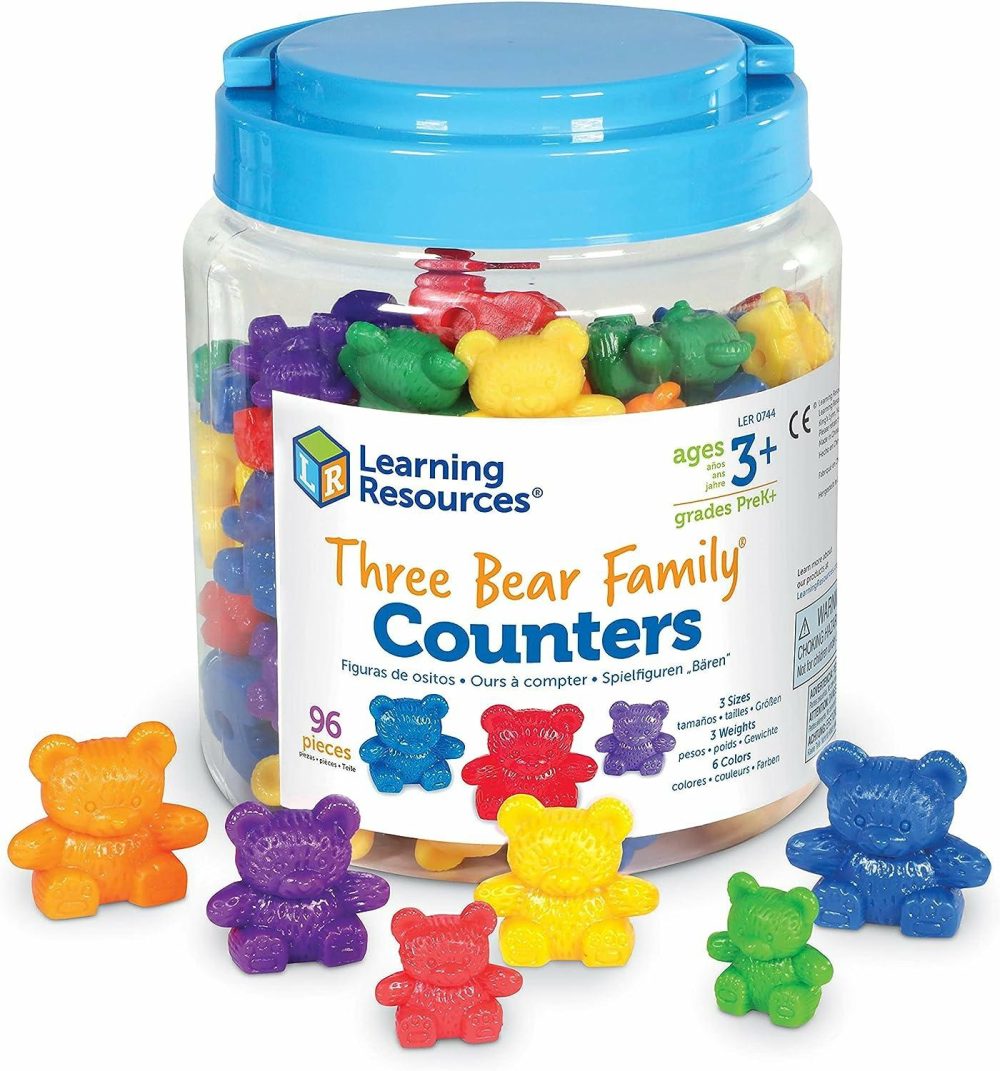 Three Bear Family Counters – 96 Pieces. Ages 3+ Preschool Learning Toys  Counting Toys For Toddler  Social Emotional Learning Toys  Therapy Tool  |  Science Kits & Toys All Toys Science Kits & Toys