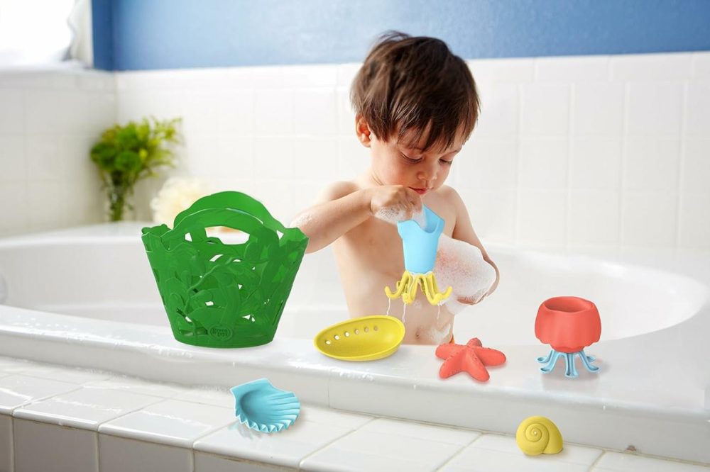 Tide Pool Bath Set – 7 Piece Pretend Play  Motor Skills  Kids Bath Toy Floating Pouring Shells With Storage Bag. No Bpa  Phthalates  Pvc. Dishwasher Safe  Recycled Plastic  Made In Usa.  |  Bath Toys All Toys Bath Toys