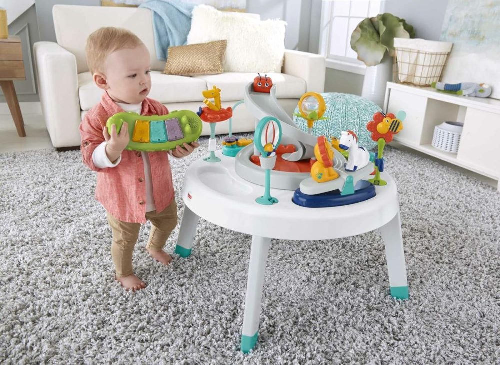 To Toddler Toy 2-In-1 Sit-To-Stand Activity Center With Music Lights And Spiral Ramp  Spin ‘N Play Safari  |  Activity Cubes Activity Cubes Activity Cubes