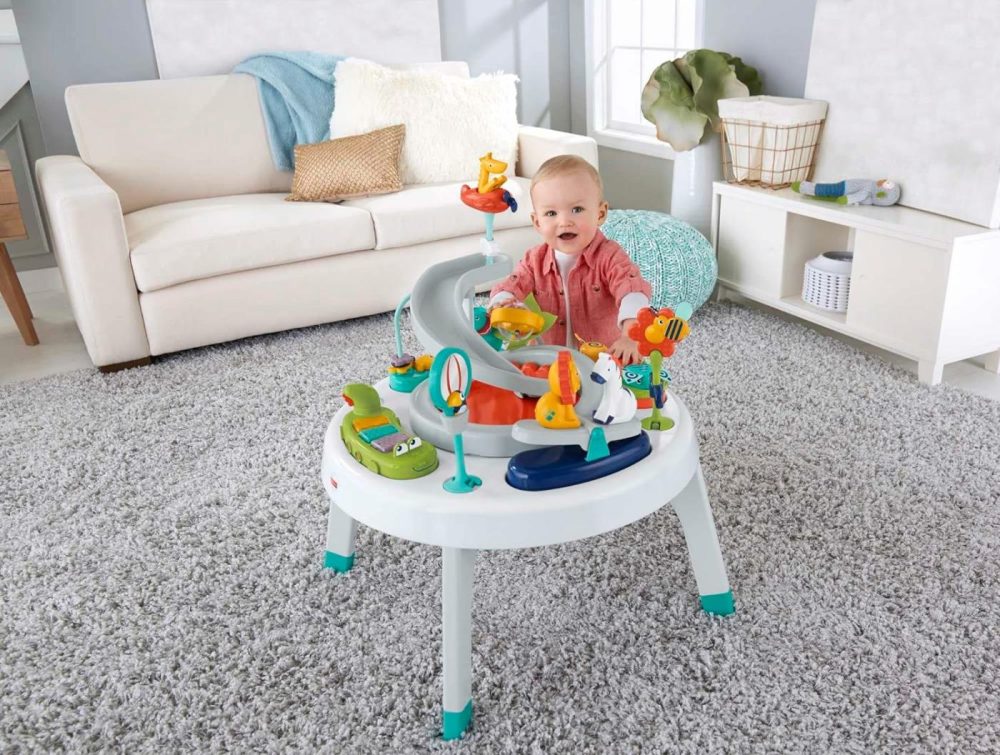 To Toddler Toy 2-In-1 Sit-To-Stand Activity Center With Music Lights And Spiral Ramp  Spin ‘N Play Safari  |  Activity Cubes Activity Cubes Activity Cubes