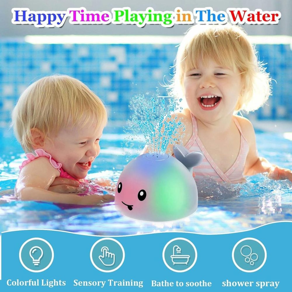 Toddla Whale Bath Toy Sprinkler – Bath Toys For Toddlers 1-3 – Light Up Water Whale Bath Toy – Bathtub Toys For Infants 6-12 Months Toddlers Age 2-4 Birthday Gift For 1 2 3 4 5 Year Old Boys Girlds  |  Bath Toys All Toys Bath Toys