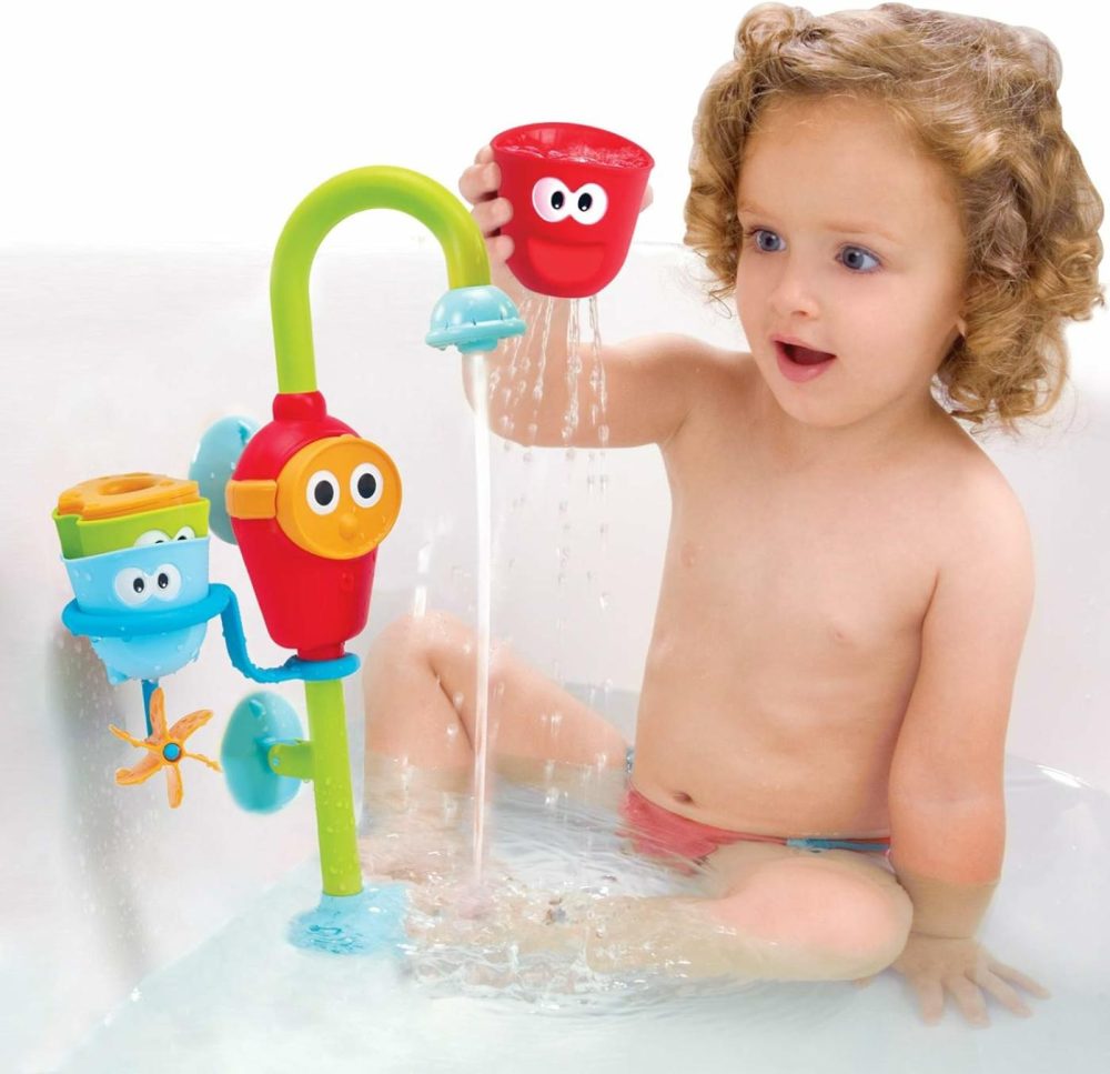 Toddler And Baby Bath Toy (Ages 1-3): Flow N Fill Spout-3 Stackable Play Cups – Battery Operated Moveable Hose Toy And Tumblers With Multiple Play Aspects – Make Bath Time Maigcal (No Mold)  |  Bath Toys All Toys Bath Toys