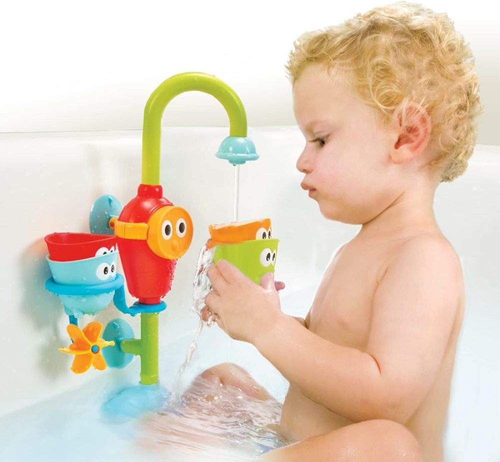 Toddler And Baby Bath Toy (Ages 1-3): Flow N Fill Spout-3 Stackable Play Cups – Battery Operated Moveable Hose Toy And Tumblers With Multiple Play Aspects – Make Bath Time Maigcal (No Mold)  |  Bath Toys All Toys Bath Toys