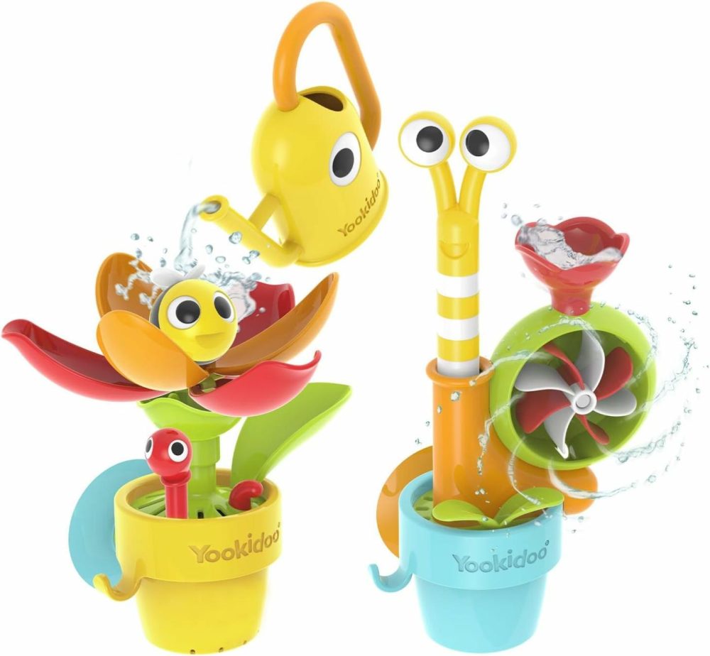 Toddler Baby Bath Toy (Ages 1-3) Garden Adventure Set Bundle: Snail & Flower With Watering Can (Mold Free) Attach To Any Tub Or Shower Fun For Bath Time – Great For Boys,Girls,& Kids  |  Bath Toys All Toys Bath Toys