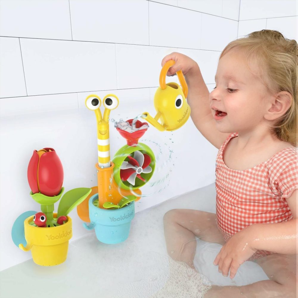 Toddler Baby Bath Toy (Ages 1-3) Garden Adventure Set Bundle: Snail & Flower With Watering Can (Mold Free) Attach To Any Tub Or Shower Fun For Bath Time – Great For Boys,Girls,& Kids  |  Bath Toys All Toys Bath Toys