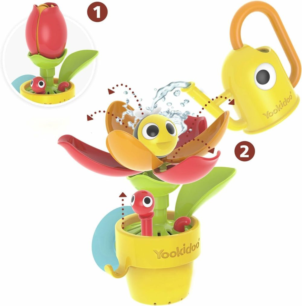 Toddler Baby Bath Toy (Ages 1-3) Garden Adventure Set Bundle: Snail & Flower With Watering Can (Mold Free) Attach To Any Tub Or Shower Fun For Bath Time – Great For Boys,Girls,& Kids  |  Bath Toys All Toys Bath Toys