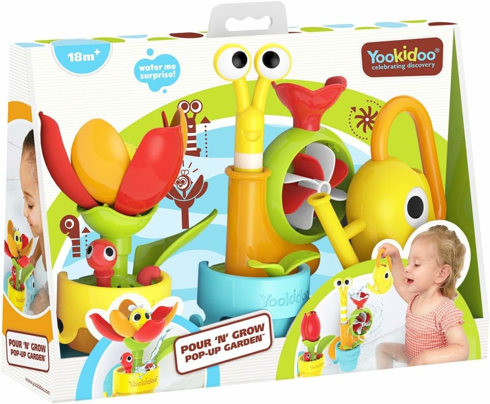 Toddler Baby Bath Toy (Ages 1-3) Garden Adventure Set Bundle: Snail & Flower With Watering Can (Mold Free) Attach To Any Tub Or Shower Fun For Bath Time – Great For Boys,Girls,& Kids  |  Bath Toys All Toys Bath Toys