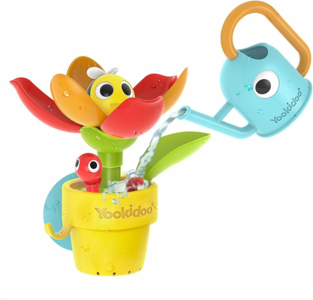 Toddler Baby Bath Toy (Ages 1-3) Pop-Up Bee Flower Sprinkler – Garden Adventure Set With Watering Can (Mold Free) Attach To Any Tub Or Shower Fun For Bath Time – Great For Boys,Girls,& Kids  |  Bath Toys All Toys Bath Toys