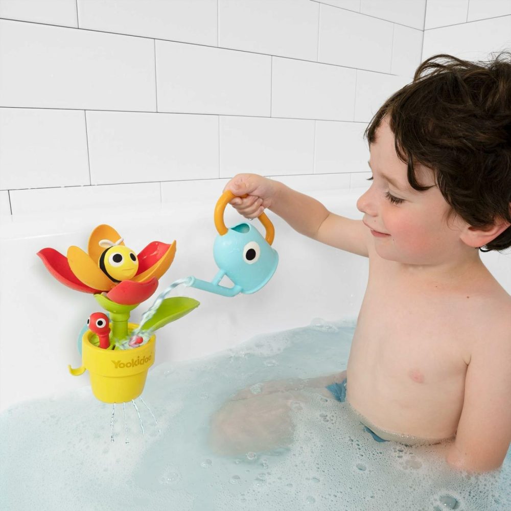 Toddler Baby Bath Toy (Ages 1-3) Pop-Up Bee Flower Sprinkler – Garden Adventure Set With Watering Can (Mold Free) Attach To Any Tub Or Shower Fun For Bath Time – Great For Boys,Girls,& Kids  |  Bath Toys All Toys Bath Toys