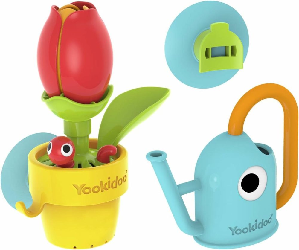 Toddler Baby Bath Toy (Ages 1-3) Pop-Up Bee Flower Sprinkler – Garden Adventure Set With Watering Can (Mold Free) Attach To Any Tub Or Shower Fun For Bath Time – Great For Boys,Girls,& Kids  |  Bath Toys All Toys Bath Toys