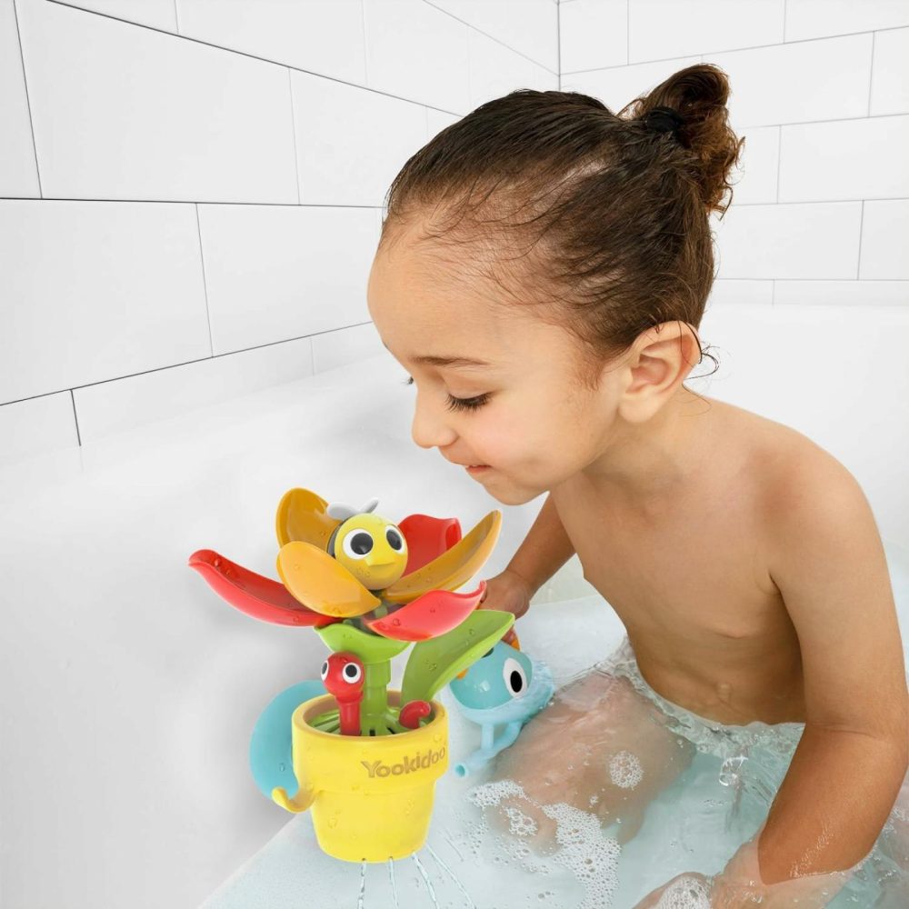 Toddler Baby Bath Toy (Ages 1-3) Pop-Up Bee Flower Sprinkler – Garden Adventure Set With Watering Can (Mold Free) Attach To Any Tub Or Shower Fun For Bath Time – Great For Boys,Girls,& Kids  |  Bath Toys All Toys Bath Toys