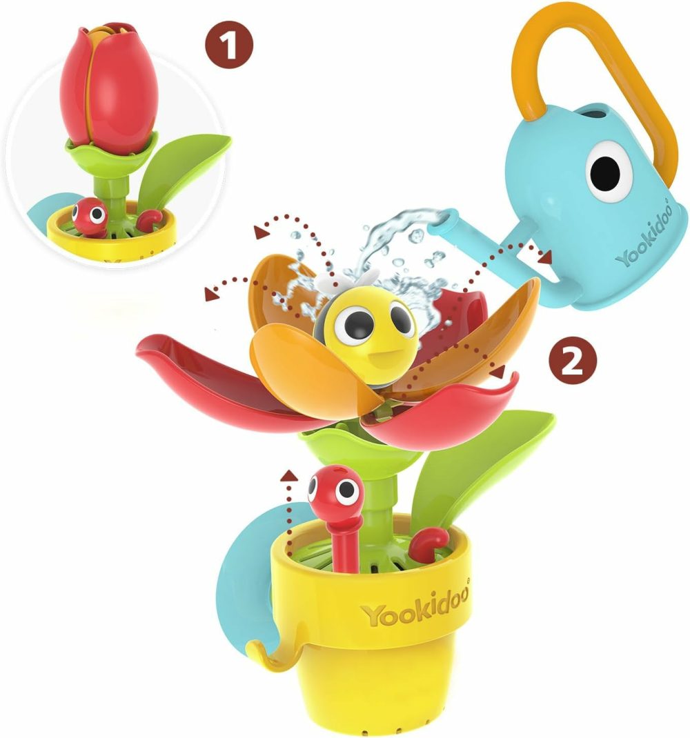 Toddler Baby Bath Toy (Ages 1-3) Pop-Up Bee Flower Sprinkler – Garden Adventure Set With Watering Can (Mold Free) Attach To Any Tub Or Shower Fun For Bath Time – Great For Boys,Girls,& Kids  |  Bath Toys All Toys Bath Toys