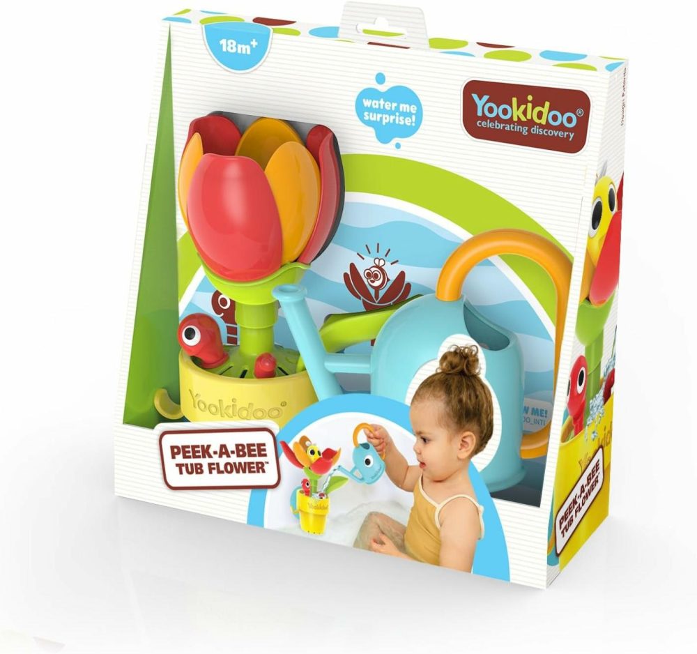 Toddler Baby Bath Toy (Ages 1-3) Pop-Up Bee Flower Sprinkler – Garden Adventure Set With Watering Can (Mold Free) Attach To Any Tub Or Shower Fun For Bath Time – Great For Boys,Girls,& Kids  |  Bath Toys All Toys Bath Toys