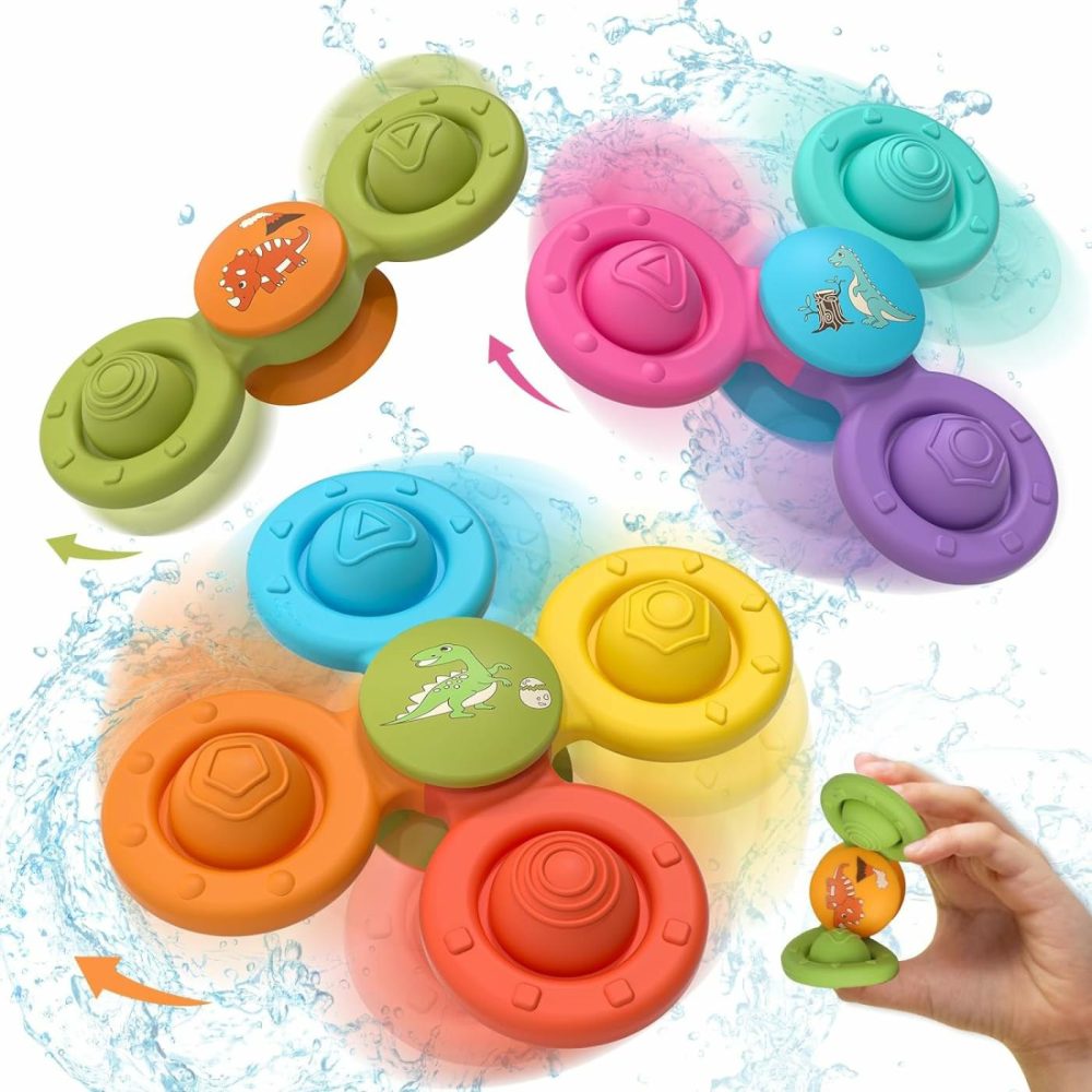 Toddler Bath Toys  3 Pcs Silicone Suction Cup Spinner Toys  Baby Toys For 1+ Year Old  Spinners For Babies  Toys For 1 Year Old  Sensory Toys For Toddlers 1-3  |  Bath Toys All Toys Bath Toys