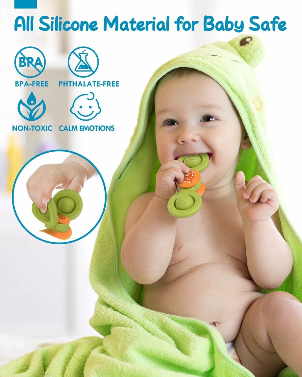 Toddler Bath Toys  3 Pcs Silicone Suction Cup Spinner Toys  Baby Toys For 1+ Year Old  Spinners For Babies  Toys For 1 Year Old  Sensory Toys For Toddlers 1-3  |  Bath Toys All Toys Bath Toys