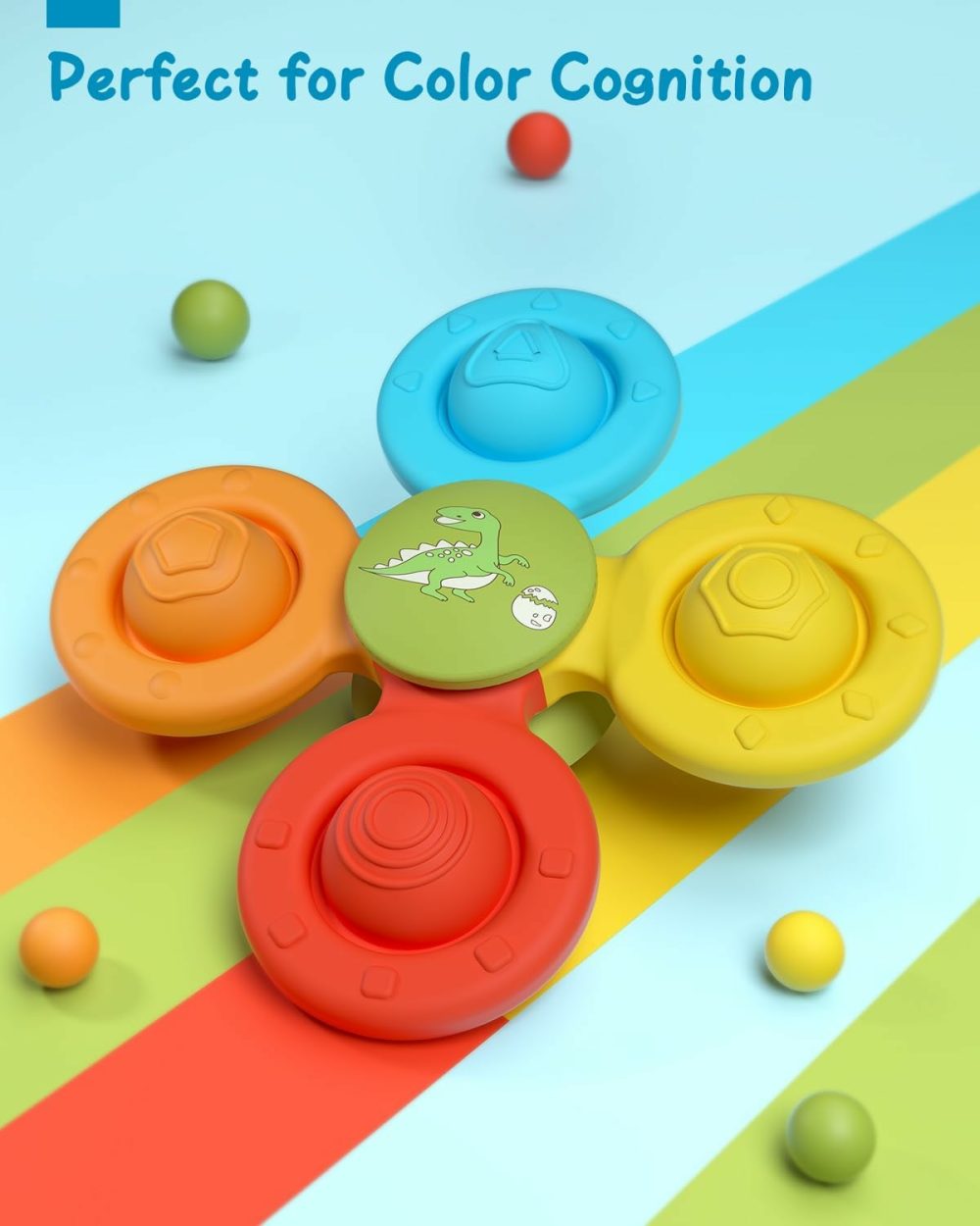 Toddler Bath Toys  3 Pcs Silicone Suction Cup Spinner Toys  Baby Toys For 1+ Year Old  Spinners For Babies  Toys For 1 Year Old  Sensory Toys For Toddlers 1-3  |  Bath Toys All Toys Bath Toys