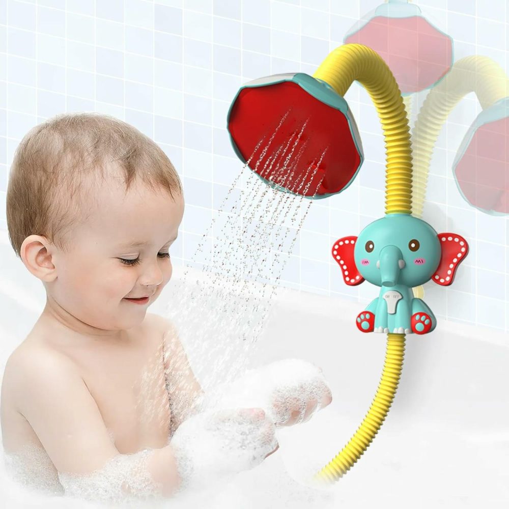 Toddler Bath Toys  Baby Bathtub Toys With Elephant Shower Sprays And Slide Track  Fishing Floating Animals Toys  Creative Shower Toys Christmas Birthday Gifts For Boys And Girls  |  Bath Toys All Toys Bath Toys