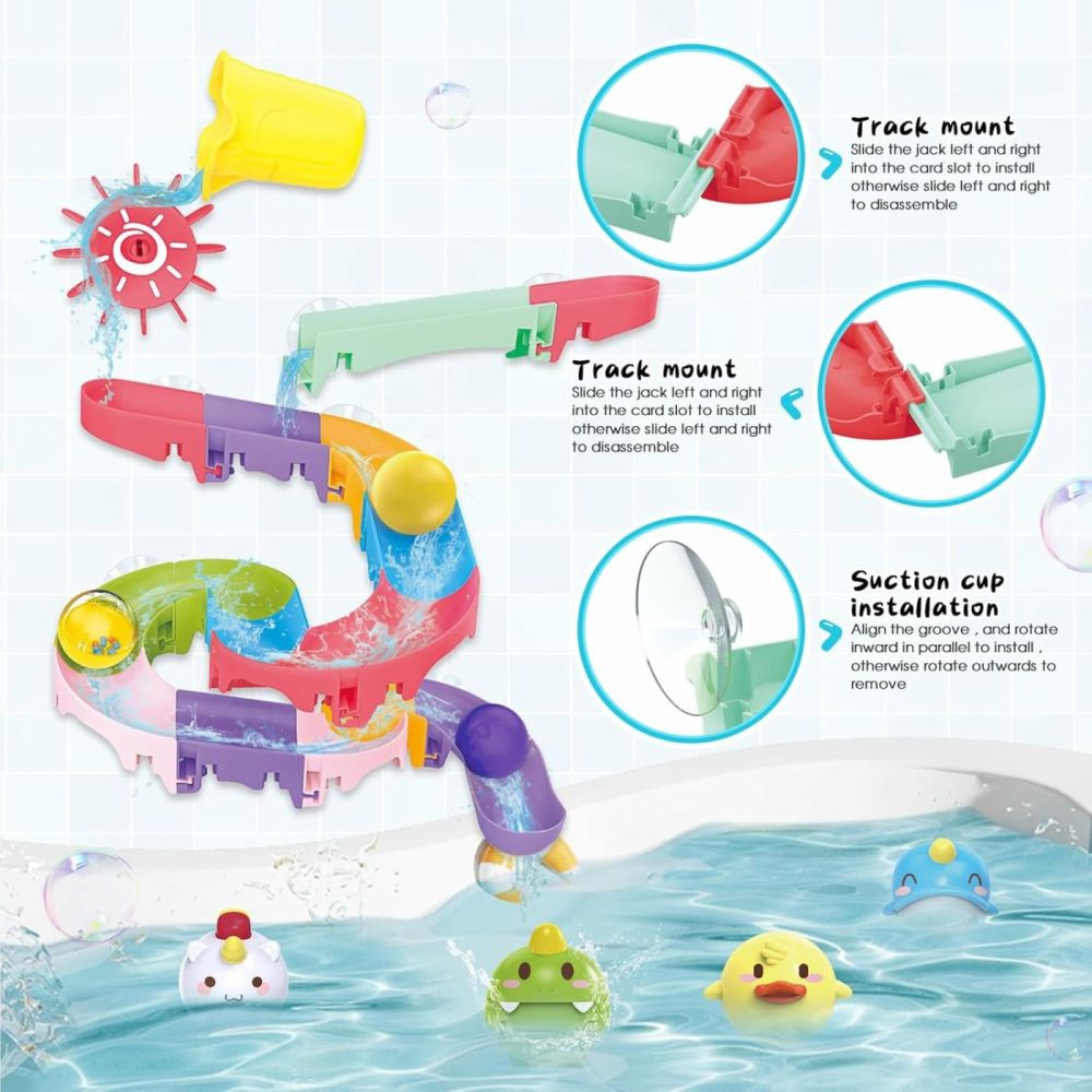 Toddler Bath Toys  Baby Bathtub Toys With Elephant Shower Sprays And Slide Track  Fishing Floating Animals Toys  Creative Shower Toys Christmas Birthday Gifts For Boys And Girls  |  Bath Toys All Toys Bath Toys