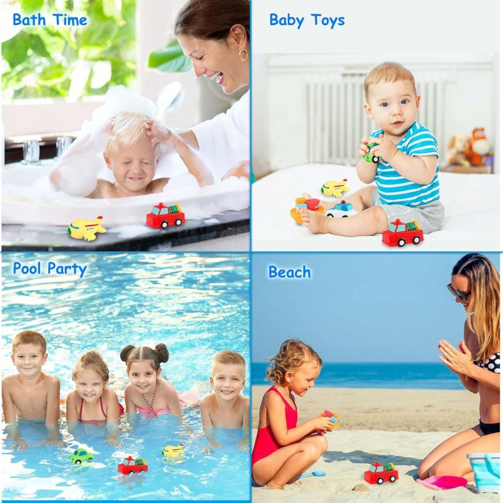 Toddler Bath Toys Bathtub Toy – Kids Floating Water Spray Toy Fun Bathtime With Boat  Plice Car,Fire Truck And Plane Plastic Toy For Baby Boys And Girls  |  Bath Toys All Toys Bath Toys