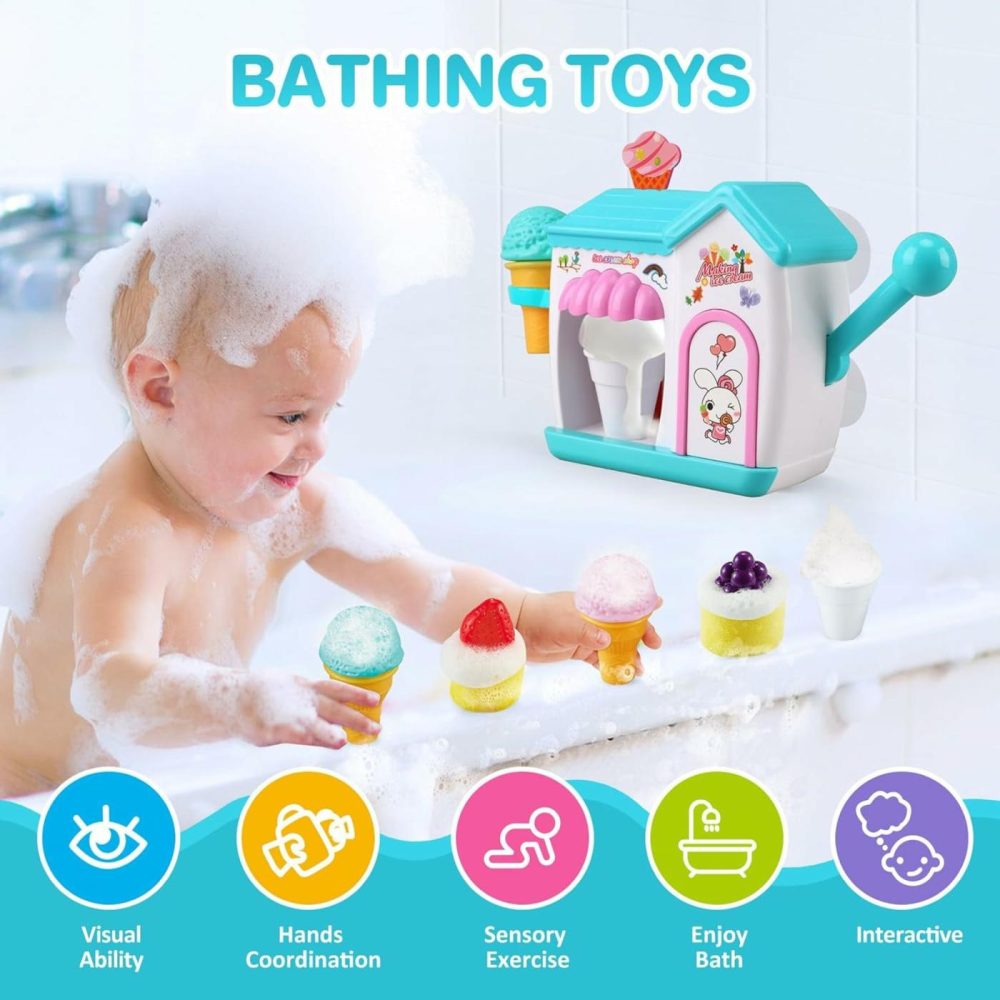 Toddler Bath Toys For 3 4 5 6 7 8 Years Old Girls  Bubble Ice Cream Maker Bath Toy  Shower Toys  Toddler Bath Toys Age 2-4  Bathtub Bubble Machine  Toy For 3 4 5 6 7 8 Years Old Boys Girls  |  Bath Toys All Toys Bath Toys