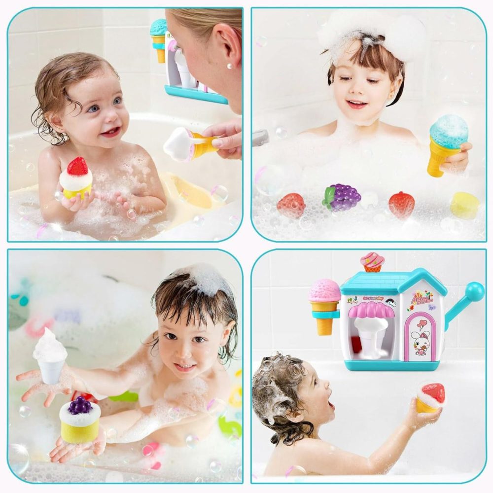 Toddler Bath Toys For 3 4 5 6 7 8 Years Old Girls  Bubble Ice Cream Maker Bath Toy  Shower Toys  Toddler Bath Toys Age 2-4  Bathtub Bubble Machine  Toy For 3 4 5 6 7 8 Years Old Boys Girls  |  Bath Toys All Toys Bath Toys