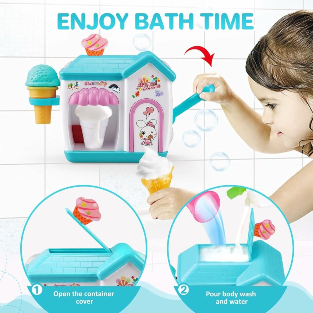 Toddler Bath Toys For 3 4 5 6 7 8 Years Old Girls  Bubble Ice Cream Maker Bath Toy  Shower Toys  Toddler Bath Toys Age 2-4  Bathtub Bubble Machine  Toy For 3 4 5 6 7 8 Years Old Boys Girls  |  Bath Toys All Toys Bath Toys