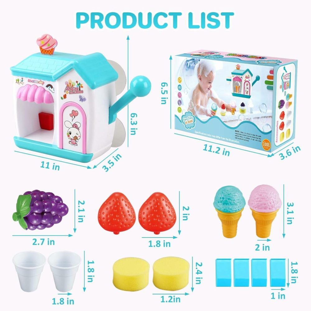 Toddler Bath Toys For 3 4 5 6 7 8 Years Old Girls  Bubble Ice Cream Maker Bath Toy  Shower Toys  Toddler Bath Toys Age 2-4  Bathtub Bubble Machine  Toy For 3 4 5 6 7 8 Years Old Boys Girls  |  Bath Toys All Toys Bath Toys