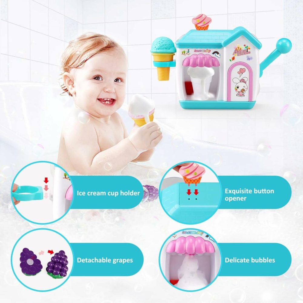 Toddler Bath Toys For 3 4 5 6 7 8 Years Old Girls  Bubble Ice Cream Maker Bath Toy  Shower Toys  Toddler Bath Toys Age 2-4  Bathtub Bubble Machine  Toy For 3 4 5 6 7 8 Years Old Boys Girls  |  Bath Toys All Toys Bath Toys