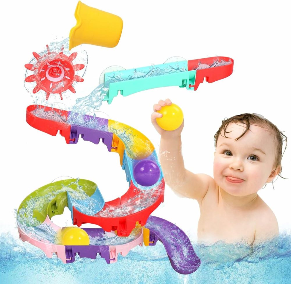 Toddler Bath Toys For Kids Ages 1-3 2-4 Mold Free Bathtub Toys Diy Slippery Slide Track Fun Baby Shower Toys With Suction Cups Birthday Gift For Boys Girls Bath Time 1 2 3 4 5 6 7 8  |  Bath Toys All Toys Bath Toys