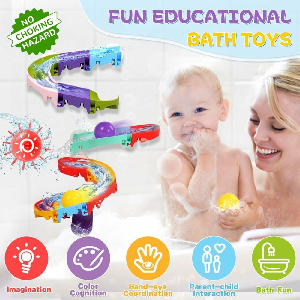 Toddler Bath Toys For Kids Ages 1-3 2-4 Mold Free Bathtub Toys Diy Slippery Slide Track Fun Baby Shower Toys With Suction Cups Birthday Gift For Boys Girls Bath Time 1 2 3 4 5 6 7 8  |  Bath Toys All Toys Bath Toys