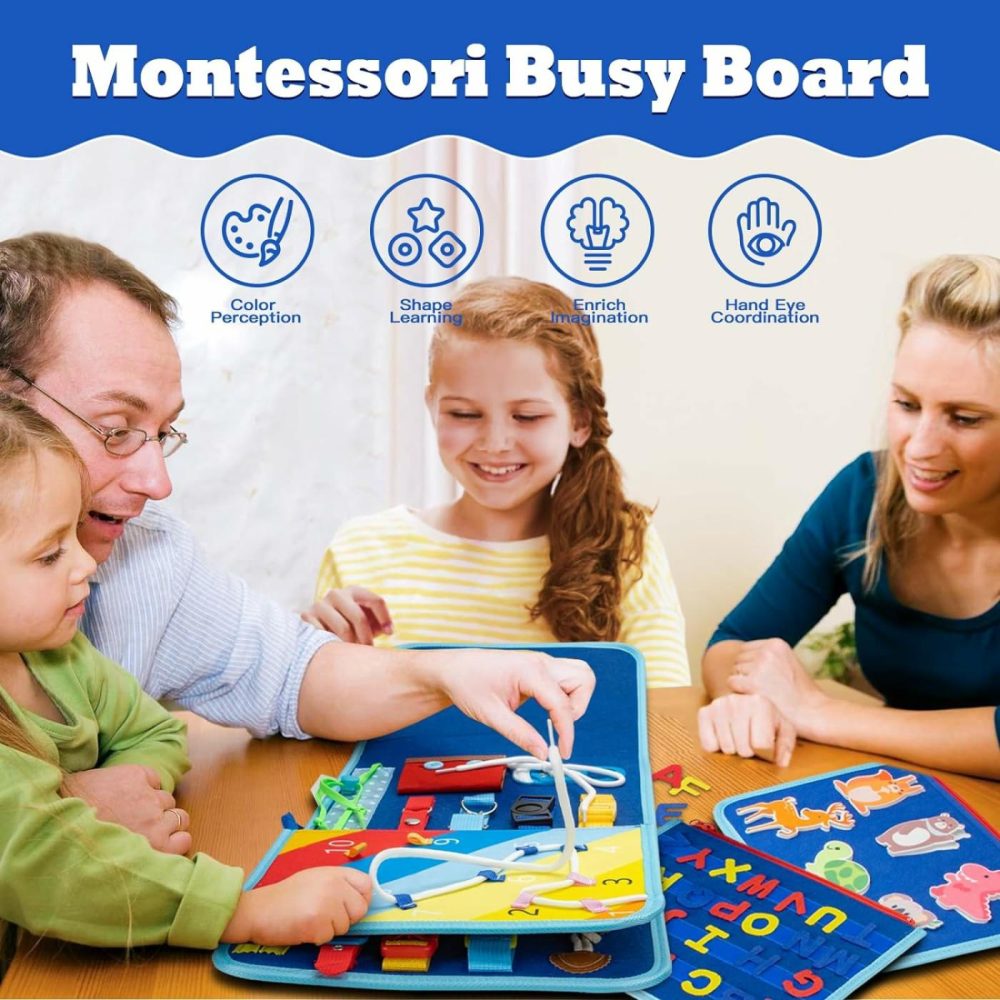 Toddler Busy Board Book – 8 In 1 Montessori Toys For 1 2 3 4 Year Old Learning Educational Activity Gifts For Girls Boys  |  Sorting & Stacking Toys All Toys Sorting & Stacking Toys