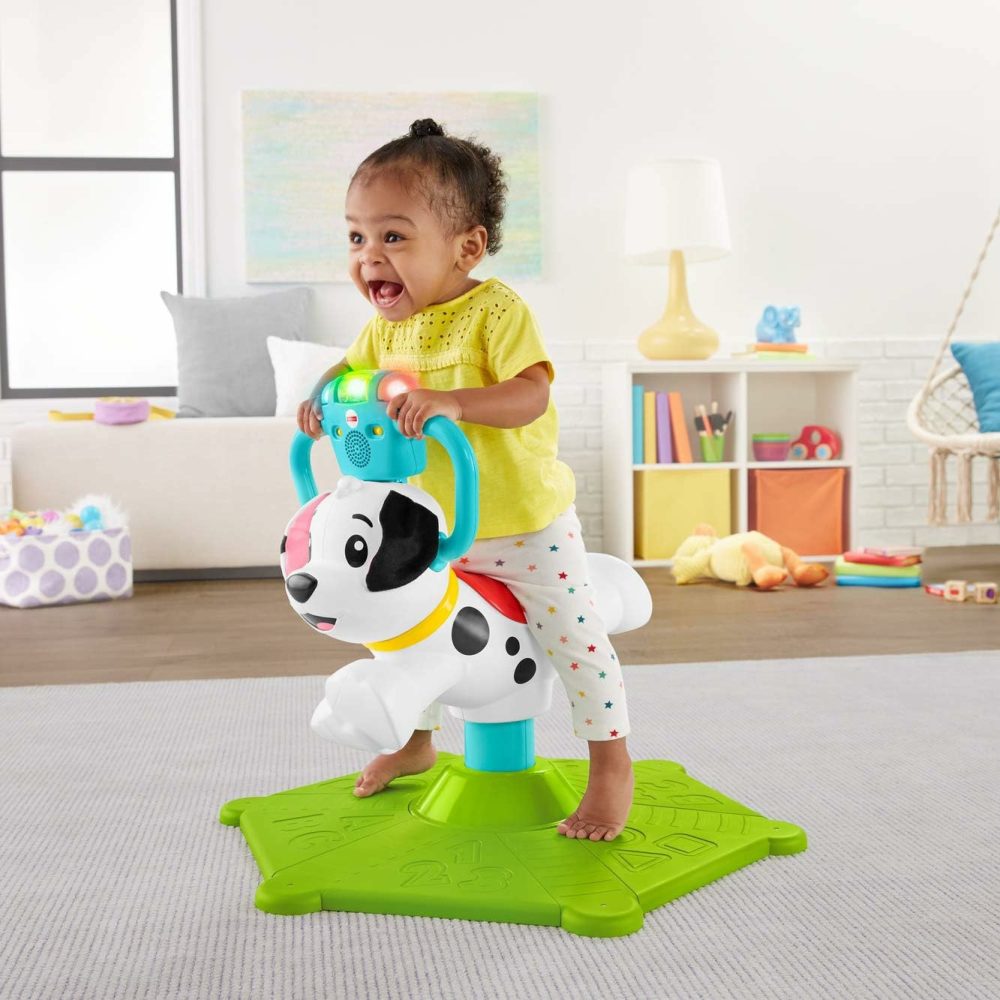 Toddler Learning Toy  Bounce And Spin Puppy Stationary Ride-On Bouncer With Music & Lights For Infants Ages 1+ Years  |  Musical Toys All Toys