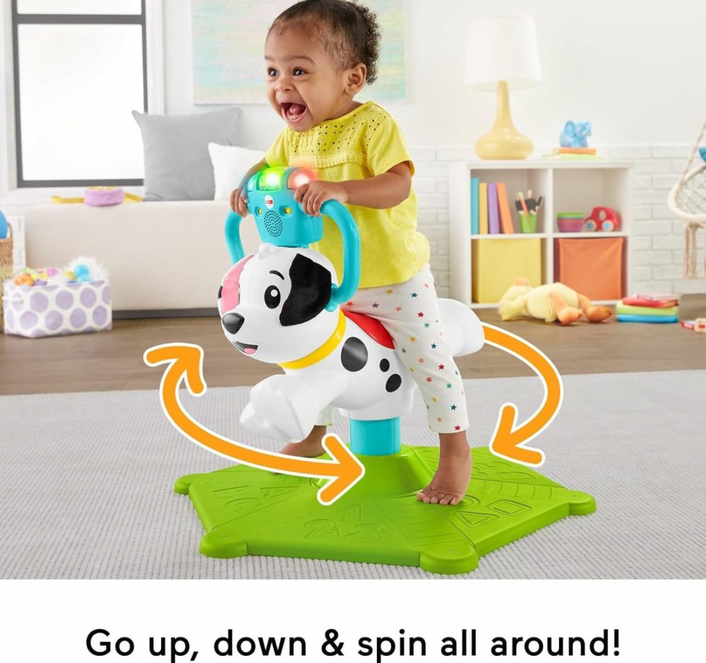 Toddler Learning Toy  Bounce And Spin Puppy Stationary Ride-On Bouncer With Music & Lights For Infants Ages 1+ Years  |  Musical Toys All Toys