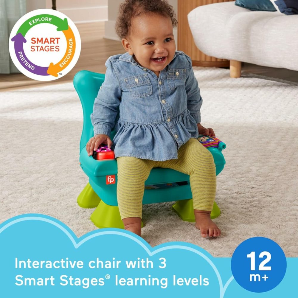 Toddler Learning Toy Laugh & Learn Smart Stages Chair With Music Lights & Activities For Infants Ages 1+ Years  Teal  |  Electronic Early Development Toys All Toys Electronic Early Development Toys